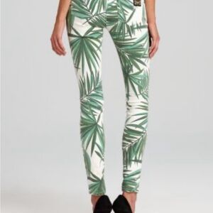 Michael Kors Palm-Print Straight-Leg Jeans